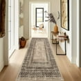 thumbnail image 1 of NICETOWN 2'x6' Hallway Runner Rug, Machine Washable Non-Slip Stain Resistant Area Rug Soft Foldable Mysterious Tribal Bordered Indoor Mat for Kitchen Bathroom Laundry Room, Brownness, 1 of 10