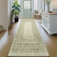 thumbnail image 1 of NICETOWN 2'x6' Hallway Runner Rug， Machine Washable Non-Slip Stain Resistant Area Rug Soft Foldable Mysterious Tribal Bordered Indoor Mat for Kitchen Bathroom Laundry Room, Sage Green, 1 of 7