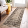 thumbnail image 1 of NICETOWN 2'x8' Runner Rug, Machine Washable Traditional Tribal Area Rug Non-Slip Stain Resistant Hallway Runner Rug Soft Foldable Low Pile Floor Mat for Kitchen Bedroom Hallway, Brownness, 1 of 10