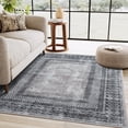 thumbnail image 1 of NICETOWN 3'x5' Area Rug for Bedroom, Thin Machine Washable Entryway Rug Non-Slip Stain Resistant Mysterious Tribal Carpet Soft Foldable Throw Rug for Living Room Dining Room, Charcoal Gray, 1 of 11