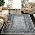 thumbnail image 1 of NICETOWN 4'x6' Area Rug for Living Room, Machine Washable Mysterious Tribal Rug Non-Slip Stain Resistant Indoor Carpet Soft Foldable Lightweight Accent Rug for Bedroom, Charcoal Gray, 1 of 11