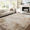 thumbnail image 1 of NICETOWN 5'x7' Area Rug for Bedroom, Non-Slip Backing Modern Abstract Rug Stain Resistant Soft Foldable Carpet Ultra Thin Machine Washable Area Rug for Living Room, Brown, 1 of 9