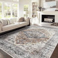 thumbnail image 1 of NICETOWN 5'x8' Area Rug for Living Room, Machine Washable Non-Slip Foldable Rug Stain Resistance Floor Mat Persian Rug for Bedroom, Brick Red & Black, 1 of 10