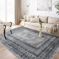 thumbnail image 1 of NICETOWN 5'x8' Area Rugs for Bedroom, Machine Washable Stain Resistant Rug Non-Slip Soft Foldable Tribal Accent Rug Non-Shedding Low Pile Carpet for Living Room, Charcoal Gray, 1 of 11