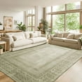 thumbnail image 1 of NICETOWN 5'x8' Washable Area Rug for Living Room， Non-Slip Machine Washable Rug Soft Stain Resistant Foldable Tribal Large Carpet Pet & Kids Friendly Accent Rug for Dining Room, Sage Green, 1 of 6