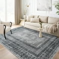 thumbnail image 1 of NICETOWN 6'x9' Washable Area Rugs for Living Room, Non-Slip Stain Resistant Mysterious Tribal Carpet Soft Foldable Distressed Throw Rugs Non-Shedding Large Rug, Charcoal Gray, 1 of 11
