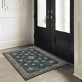 thumbnail image 1 of NICETOWN Area Rug 2'x3' Entryway Rug, Machine Washable Non-Slip Stain Resistant Floor Mat & Doormat Thin Foldable Floral Print Indoor Rug for Bedroom Bathroom, Dark Blue, 1 of 8