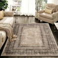thumbnail image 1 of NICETOWN Area Rug 4'x6', Machine Washable Stain Resistant Rug Non-Slip Soft Foldable Tribal Accent Rug Non-Shedding Low Pile Doormat for Bedroom Living Room Dining Room, Brownness, 1 of 11