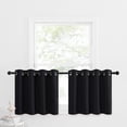 thumbnail image 1 of NICETOWN Black Short Blackout Curtains for Kitchen, Thermal Insulated Window Curtains Grommet Privacy Energy Saving Small Window Treatments, 52"x24", Set of 2, 1 of 6