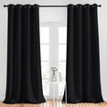 thumbnail image 1 of NICETOWN Black Solid Blackout Draperies Curtains Grommet Top Black out Bedroom Drapes, 1 Pair, 52 x 95 Inch, 1 of 8