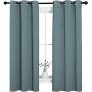NICETOWN Black out Shade for Window Curtains Grommet Insulated, Greyish Blue, Set of 2, W34 x L63