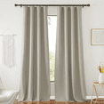 thumbnail image 1 of NICETOWN Blackout Curtain Thermal Insulated Energy Saving Drapes, Pinch Pleated Room Darkening Noise Reducing Window Curtains for Nursery, Natural, 52"x84", Set of 2, 1 of 8