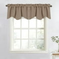 thumbnail image 1 of NICETOWN Blackout Curtain Valances for Bedroom, Rod Pocket Scalloped Window Valance Thermal Insulated Privacy Valance Curtain for Kitchen, Cappuccino, 52"x18", Set of 2, 1 of 7