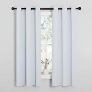 NICETOWN Blackout Curtains 63 Inch Length Grommet Thermal Insulated Black out Drapes for Bedroom, Greyish White, Set of 2, W37 x L63