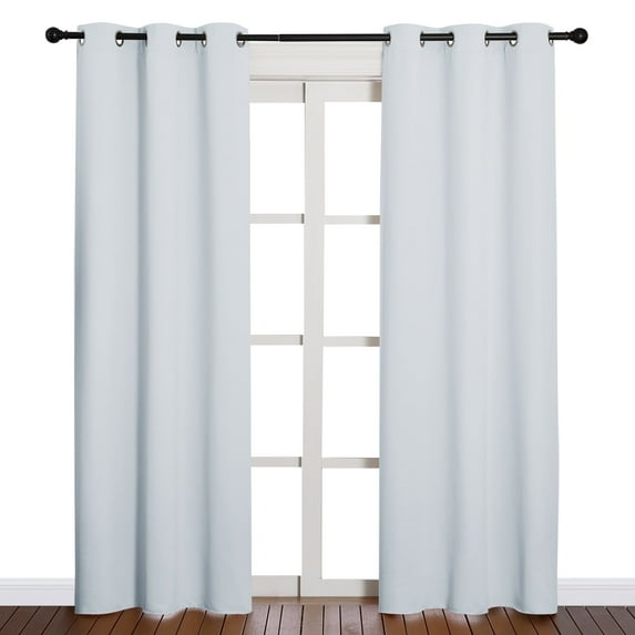 NICETOWN Blackout Curtains 78 inch Length Greyish White Set of 2, W42 x L78 - Grommet Thermal Bedroom Blackout Curtains