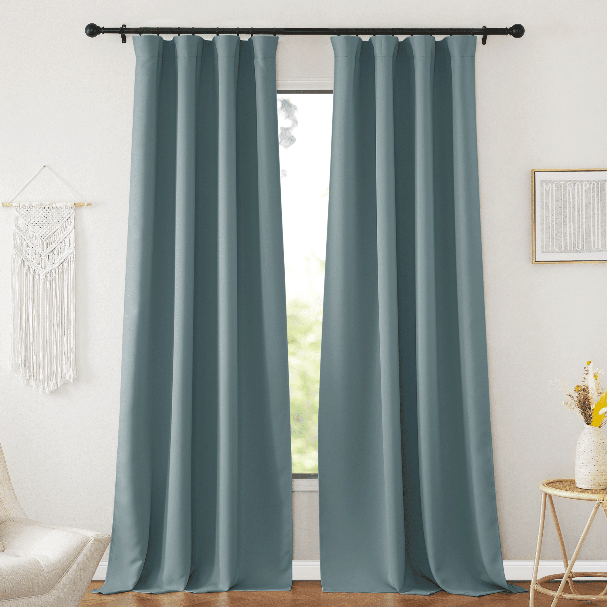 NICETOWN Blackout Curtains 84 inches Long 2 Panels Set, Pinch Pleated ...
