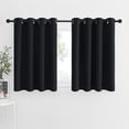 thumbnail image 1 of NICETOWN Blackout Curtains for Kitchen, Room Darkening Thermal Insulated Curtains Noise Reducing Privacy Grommet Drapes for Bedroom, 52"x36", Black, 2 Panels, 1 of 7