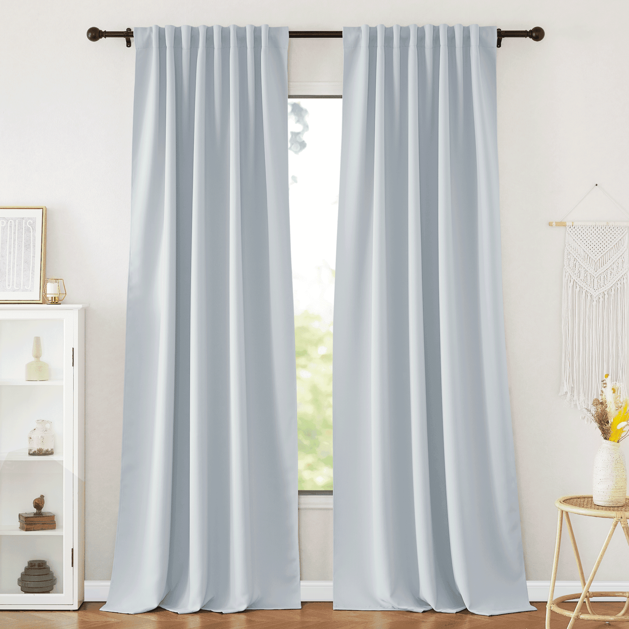 NICETOWN Blackout Curtains for Bedroom Windows 84 inch Long, Rod Pocket ...