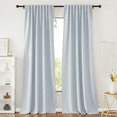 thumbnail image 1 of NICETOWN Blackout Curtains for Bedroom Windows 84 inch Long, Rod Pocket/Back Tab/Hook Belt Room Darkening Privacy Thermal Insulated Drapes, Greyish White, 52"x84", 2 Panels, 1 of 8