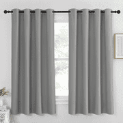 NICETOWN Blackout Curtains Grommet Modern Room Darkening Privacy Noise Reducing Drapes, W52 x L54, Set of 2, Silver Grey