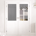 thumbnail image 1 of NICETOWN Blackout French Door Curtains, Privacy Thermal Insulated Tie up Glass Shades, Easy to Install Tricia Window Drapes Front Door Curtain, Sliver Grey, 26"x40", 1 Panel, 1 of 7