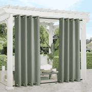 NICETOWN Blackout Outdoor Curtains for Waterproof Thermal Winddproof Top & Bottom Grommet Drapes, W52 x L84, Set of 2, Greyish Green