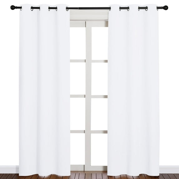 NICETOWN Blackout Thermal Curtains White, Set of 2, W52 x L72 Bedroom Blackout Curtains 2 Panel Sets 68 inch Length Blackout