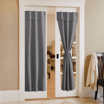 NICETOWN Door Curtains for Door Window, Portable Blackout Window Cover Self Adhesive Sidelight Curtains for Living Room Kitchen Bedroom, 26"x72", 1 Piece, Grey