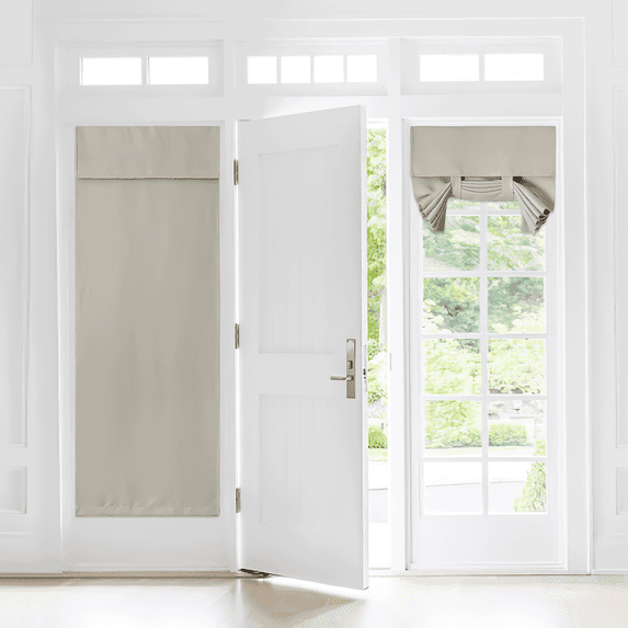 NICETOWN Door Window Curtains, Room Darkening French Door Curtains Privacy Front Door Curtains for Glass Door, Thermal Insulated Tie Up Shades Window Covering, Natural, 30"x72", 1 Panel