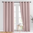 thumbnail image 1 of NICETOWN Room Darkening Short Curtains 45 Inch Long 34" Wide for Cafe, Thermal Insulated Grommet Room Darkening Drapes for Window, Blush Pink, 2 Panels, 1 of 7