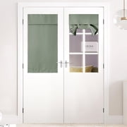 NICETOWN French Door Curtains, Privacy Blackout Door Curtains Tricia Door Curtains Energy Efficiency Sidelight Curtains Tie Up Shades for Doorway, Greyish Green, 26"x40", 1 Panel