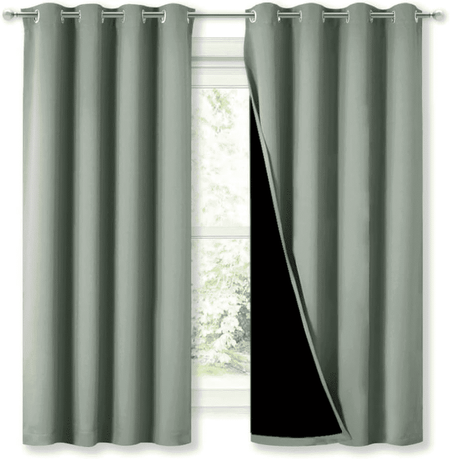 NICETOWN Full Blackout 2-Layer Curtains Grommet Thermal Insulated and ...