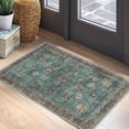 thumbnail image 1 of NICETOWN Indoor Doormat, Thin Machine Washable 2'x3' Non-Slip Stain Resistant Carpet Vintage Foldable Floral Print Rug for Kitchen Bedroom Living Room, Pale Green, 1 of 8