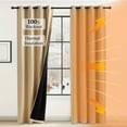 thumbnail image 1 of NICETOWN Living Room Completely Shaded Draperies, W52 x L84 Privacy Protection Noise Reducing Grommet Drapes Black Lined Insulated Window Treatment Curtain 2 Panels, Biscotti Beige, 1 of 12