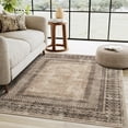 thumbnail image 1 of NICETOWN Machine Washable Area rug, 3'x5' Non-Slip Stain Resistant Rug Soft Foldable Lightweight Carpet Pet Friendly Indoor Mat for Kitchen Bedroom Living Room, Brownness, 1 of 11