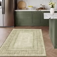 thumbnail image 1 of NICETOWN Machine Washable Area rug， 3'x5' Non-Slip Stain Resistant Rug Soft Foldable Lightweight Carpet Pet & Kids Friendly Indoor Mat for Kitchen Bedroom Living Room, Sage Green, 1 of 7