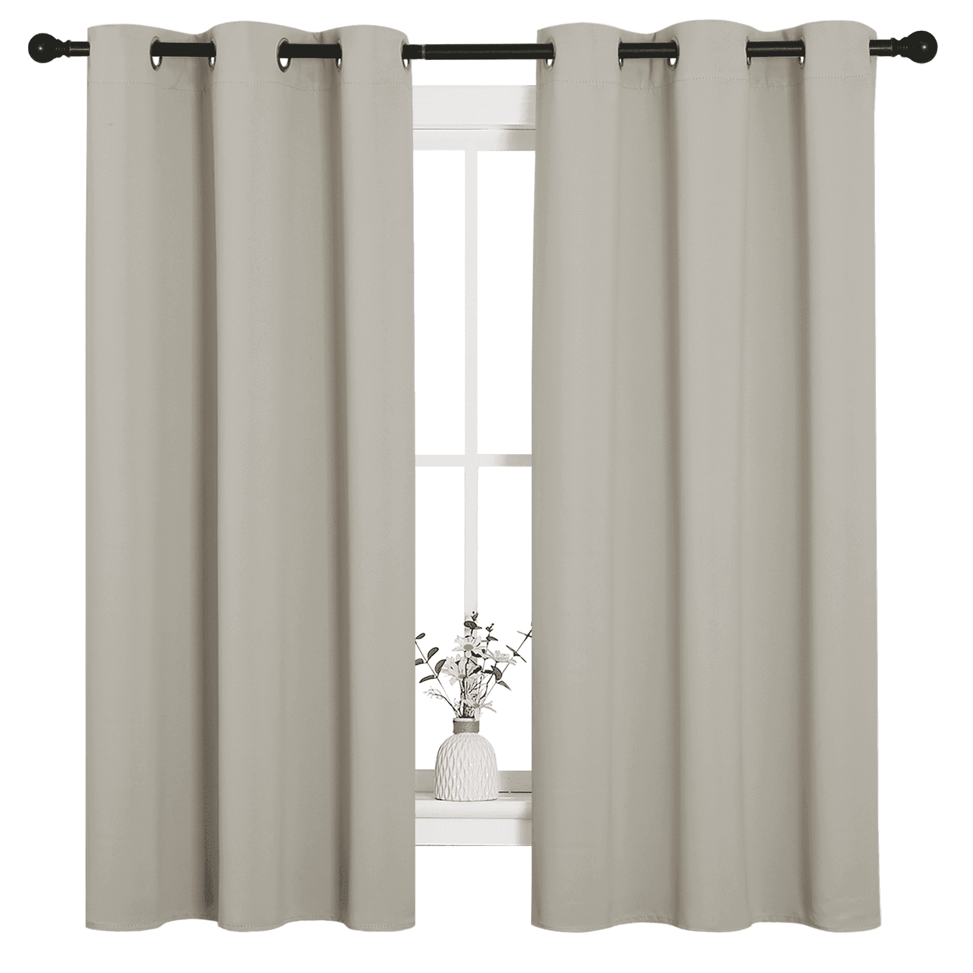 NICETOWN Natural Blackout Curtains 78 inches Long, Set of 2, W55 x L78 - Grommet Noise Reduction Blackout Curtains for Bedroom