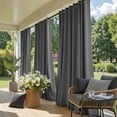 thumbnail image 1 of NICETOWN Outdoor Curtains 2 Panels Extra Long 108 in Waterproof Windproof Blackout Thermal Insulated Outdoor Drapes for Patio Gazebo, Grey, W52 x L108, 1 of 12