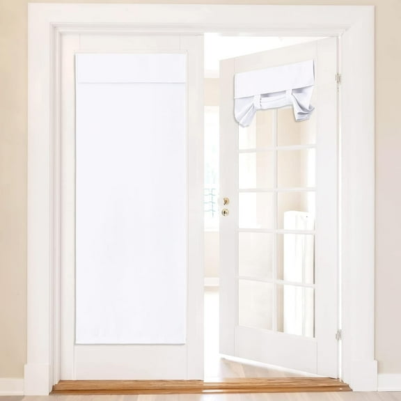 NICETOWN Room Darkening Blackout Window Curtains Solid Energy Saving French Door Curtain for Home Office Living Room, Pure White, 36"x72", 1 Panel