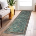 thumbnail image 1 of NICETOWN Runner Rug 2'x8' Thin Washable Area Rug, Non-Slip Vintage Country Rug Soft Foldable Floral Print Carpet for Kitchen Bathroom Hallway, Pale Green, 1 of 8