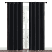 NICETOWN Solid 95% Bedroom Curtains Blackout Black, Set of 2, W52 x L84 - Extra Wide Blackout Curtains Black 84 inches Long