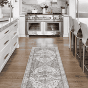 NICETOWN Thin Washable Vintage Runner Rug, 2'x6' Boho Non-Slip Foldable Rug Oriental Living Room Rug Entrance Mat Carpet