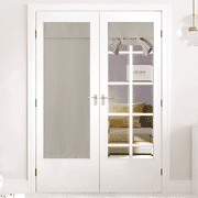 NICETOWN Blackout Curtains for French Door, Thermal Insulated Door Window Covering Curtains for Patio French Door Front Privacy Door Sidelight Glass Curtain for Window, Natural, 26"x72", 1 Panel