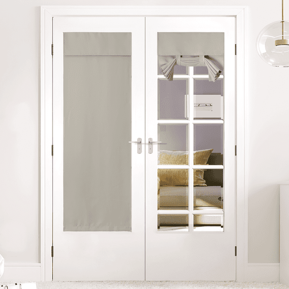 NICETOWN Blackout Curtains for French Door, Thermal Insulated Door Window Covering Curtains for Patio French Door Front Privacy Door Sidelight Glass Curtain for Window, Natural, 26"x72", 1 Panel