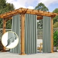 thumbnail image 1 of NICETOWN 2 Panels Waterproof Outdoor Curtains for Patio, Blackout Thermal Insulated Windproof Drapes for Porch Gazebo Pergola with Fixed Rope, 52"x 108", Sage Green, 1 of 8