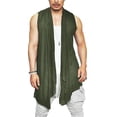 thumbnail image 1 of Coofandy Men's Ruffle Shawl Collar Sleeveless Long Cardigan Vest, 1 of 7