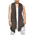 thumbnail image 1 of Coofandy Men's Ruffle Shawl Collar Sleeveless Long Cardigan Vest, 1 of 7