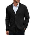 thumbnail image 1 of Coofandy mens shawl collar cardigan sweater slim fit button down cable knitted sweater with pockets, 1 of 7