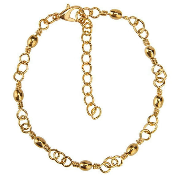 Coofanin Anklet Gold Silver Ankle Bracelet Women Anklet Adjustable Chain Foot Beach Jewelry Set (Gold )