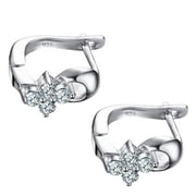 Coofanin Earrings for Women Earings Women White Elegant Heart Jewelry Earring Hoop Pair/Set Silver A Earrings